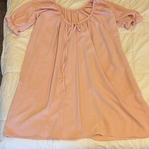 Pink Peasant Dress